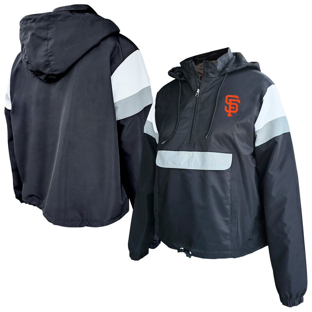 San Francisco Giants Profile Women's Plus Size Anorak Hoodie Quarter-Zip Pullover - Black